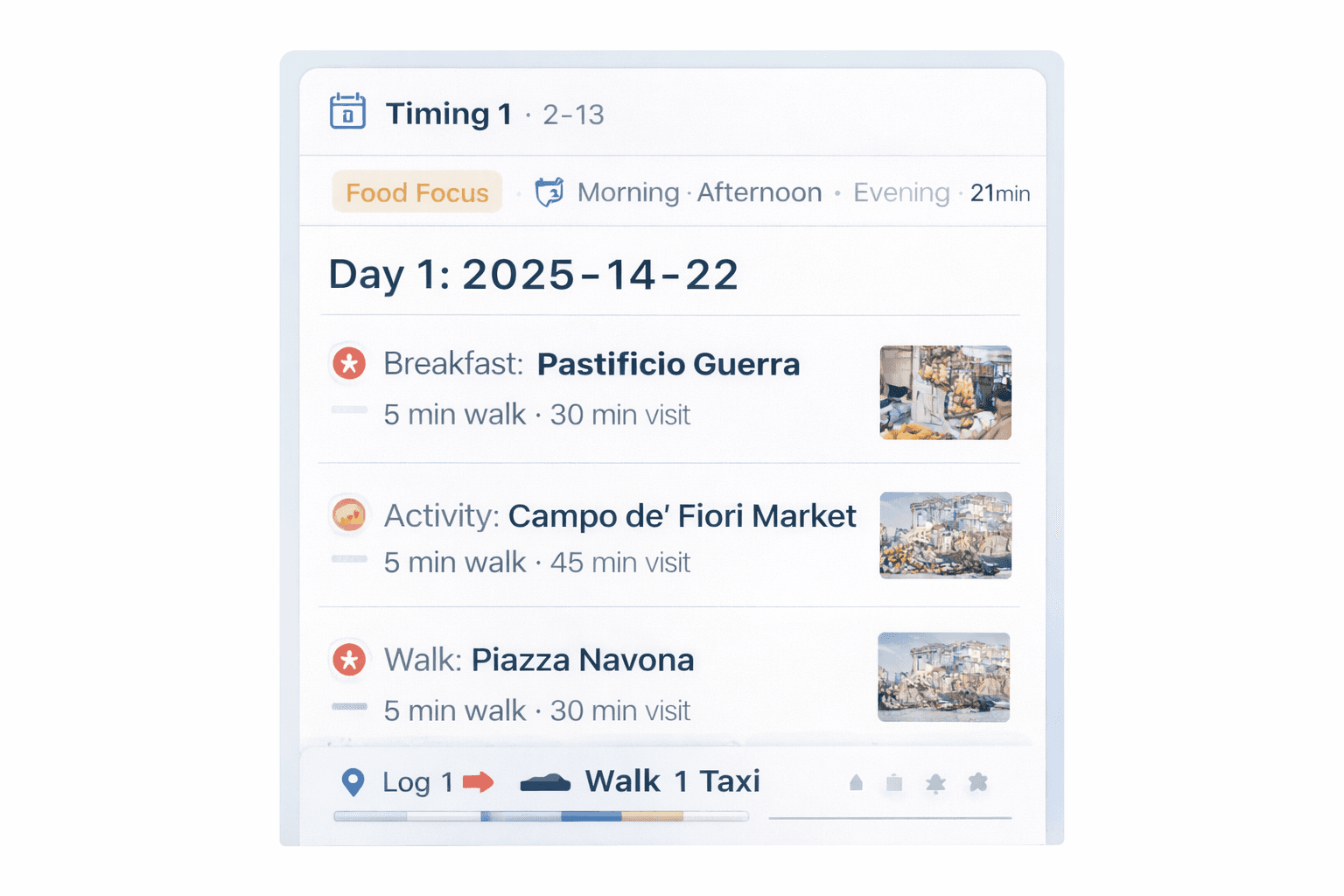 Itinerary day card